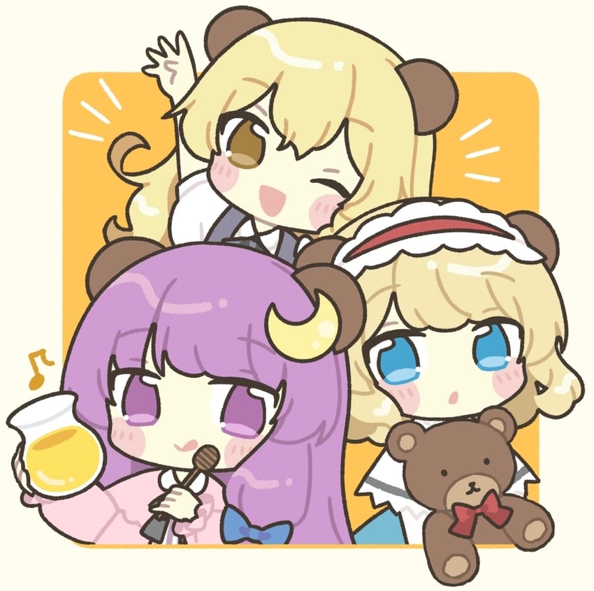 kirisame marisa, alice margatroid, and patchouli knowledge (touhou) drawn by kagome_f