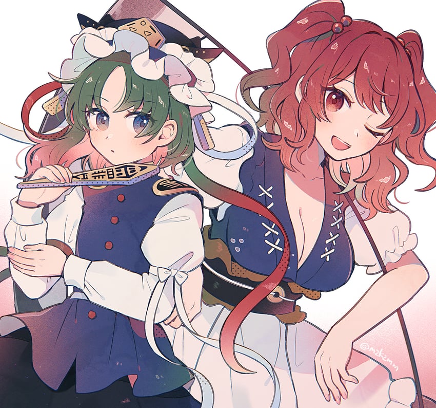 shiki eiki and onozuka komachi (touhou) drawn by mozukuzu_(manukedori)