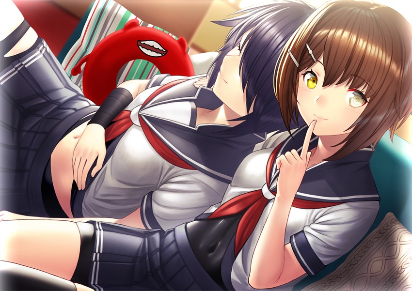 furutaka, enemy lifebuoy, and kako (kantai collection) drawn by unowen