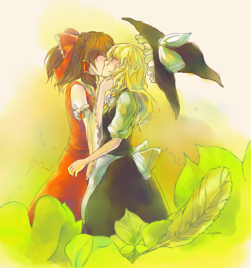 hakurei reimu and kirisame marisa (touhou) drawn by yong_(ringtone332c)