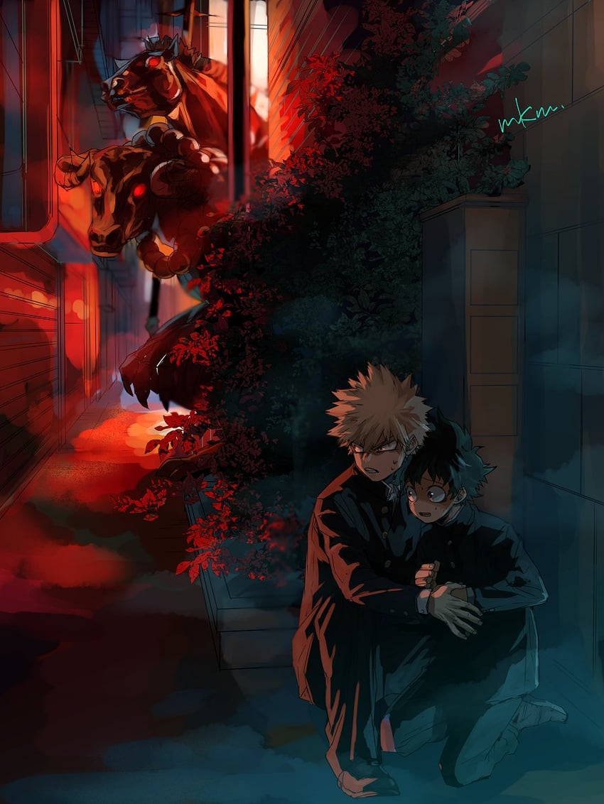 midoriya izuku and bakugou katsuki (boku no hero academia) drawn by mkm_(mkm_storage)