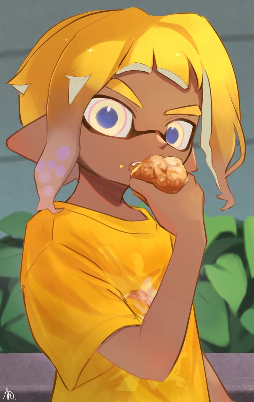 inkling player character and inkling boy (splatoon and 1 more) drawn by aru_illust11