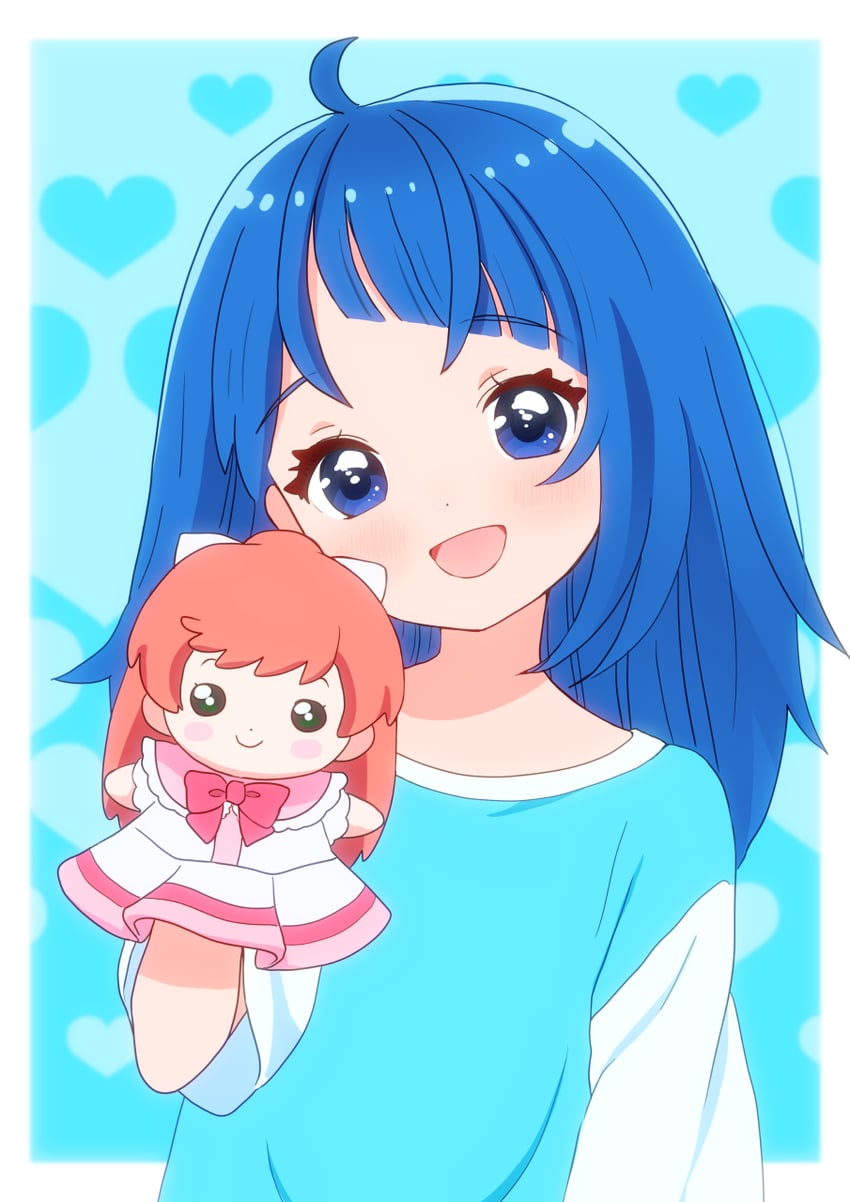 sora harewataru and nijigaoka mashiro (precure and 1 more) drawn by kyanos_(b_0000ff)