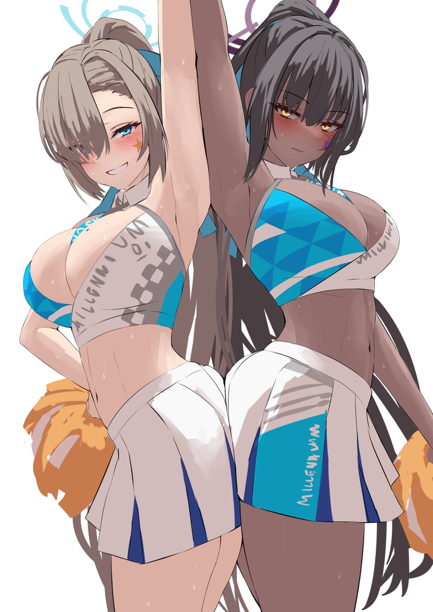 asuna and karin (blue archive) drawn by silver_bullet_(ecc12_8)