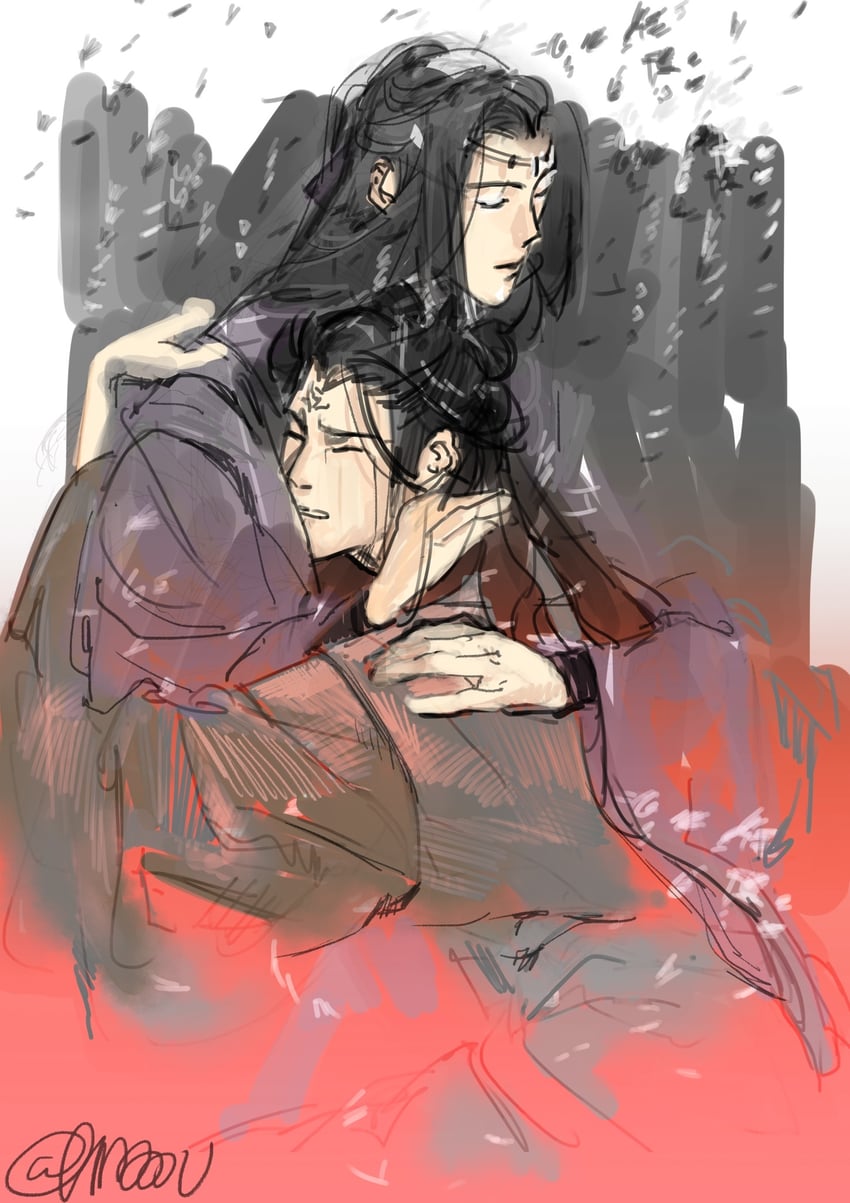 jun wu and mei nianqing (tianguan cifu) drawn by mooncakebun