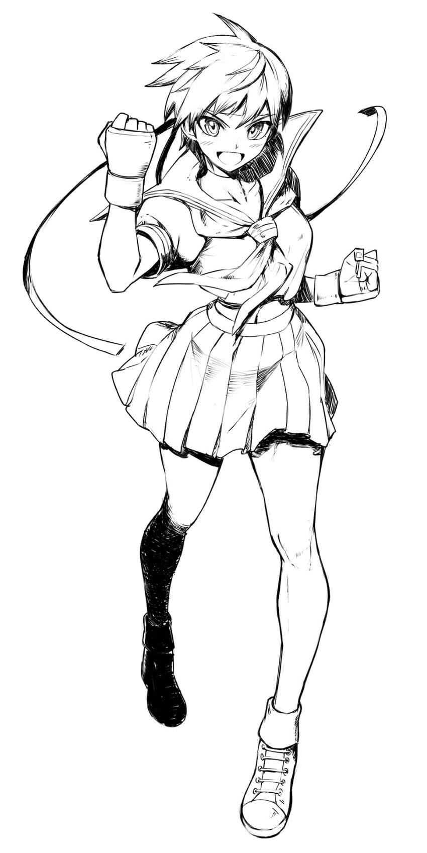 kasugano sakura (street fighter and 1 more) drawn by kuroi_susumu