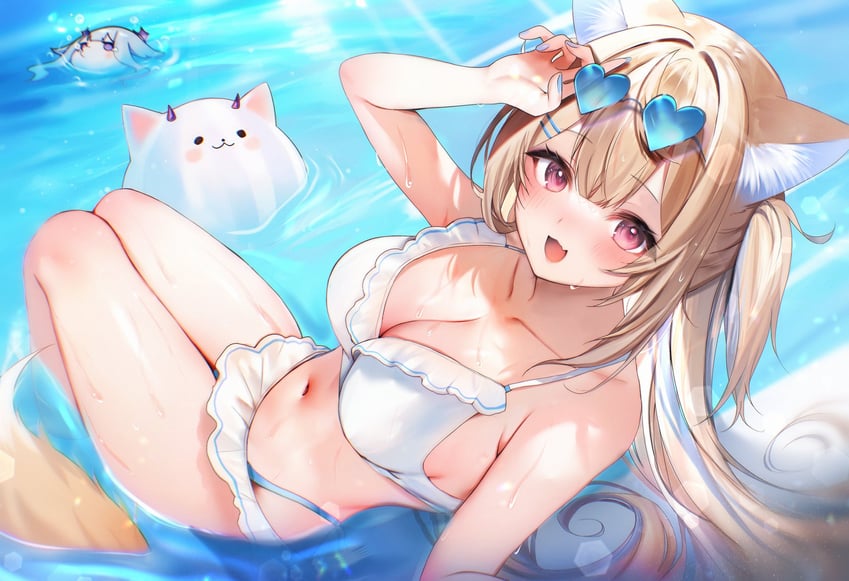 fuwawa abyssgard, koseki bijou, and perroccino (hololive and 1 more) drawn by maru_ccy