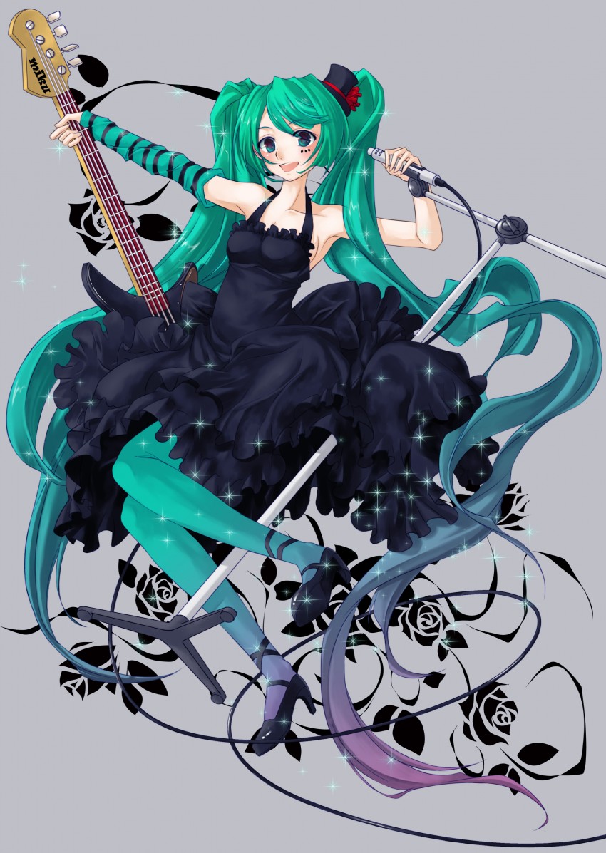 hatsune miku and akiyama mio (vocaloid and 1 more) drawn by lilithbloody