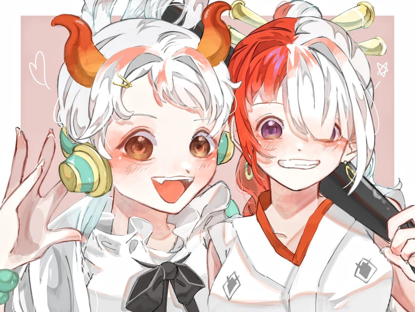 yamato and uta (one piece and 1 more) drawn by u_mi031