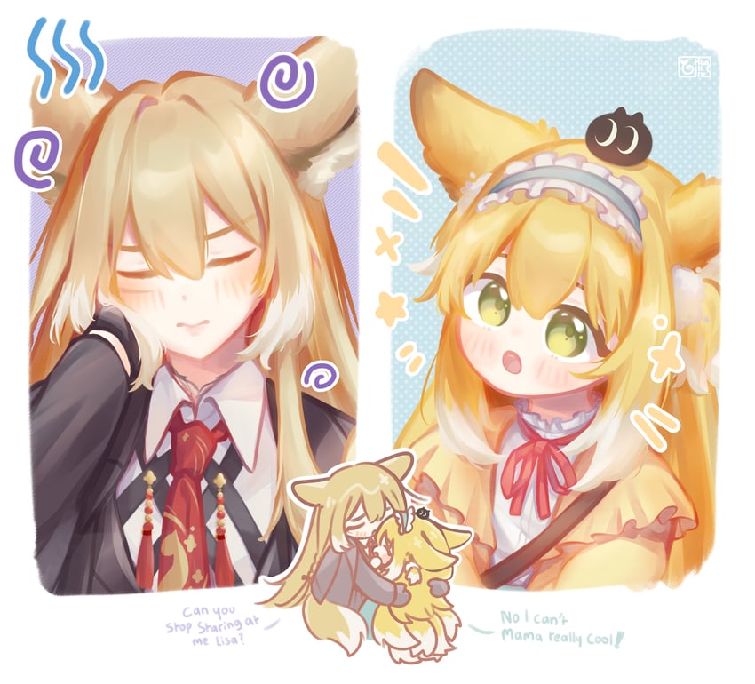 suzuran, vulpisfoglia, and heixiu (arknights and 1 more) drawn by haaiiro