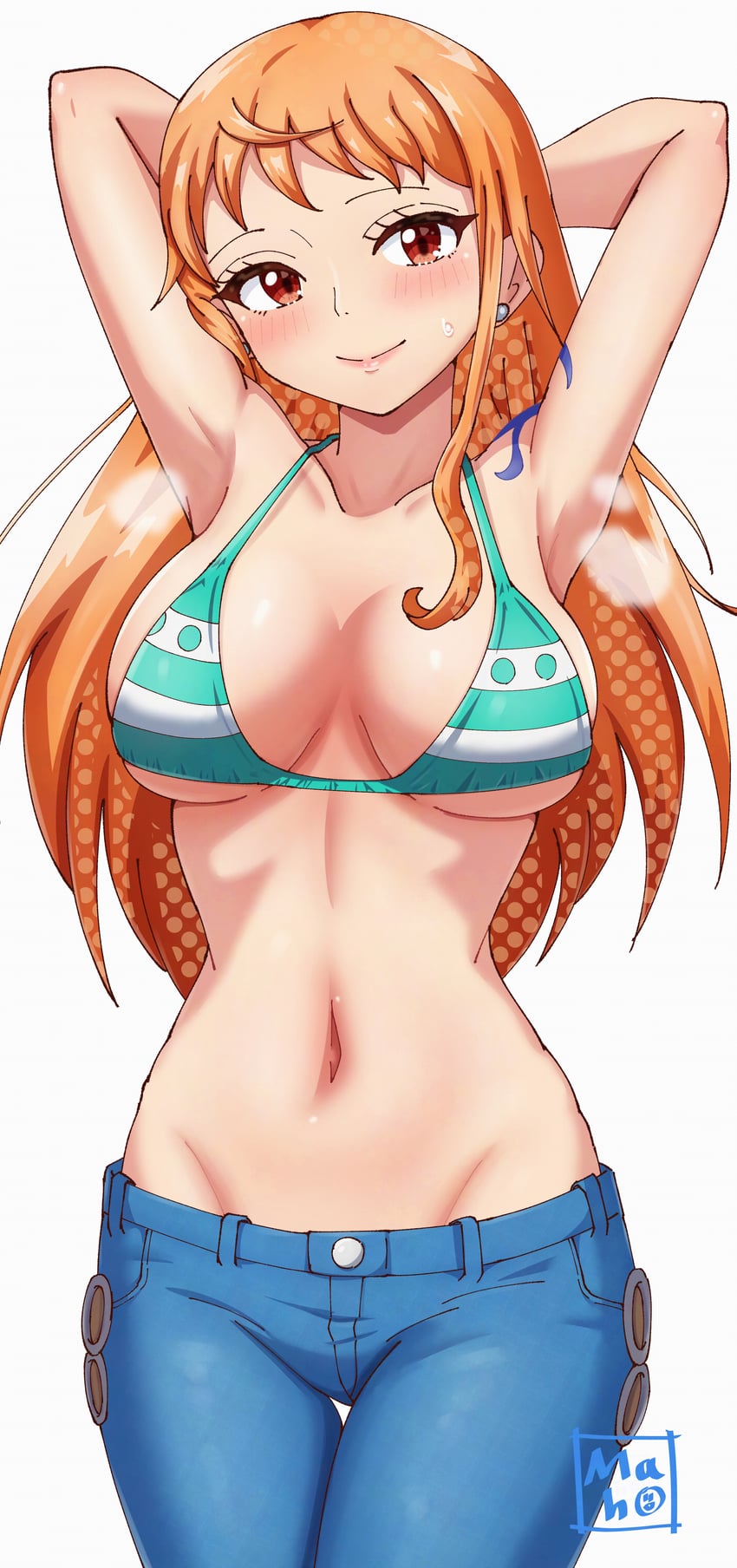 nami (one piece) drawn by maho_(corotonton5150)