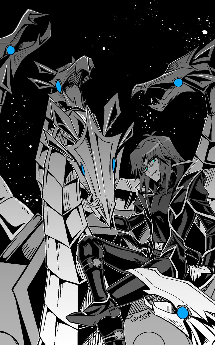 marufuji ryo and cyber dragon (yu-gi-oh! and 1 more) drawn by izayoi_dreams