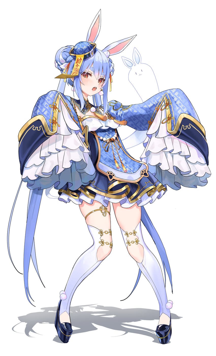 usada pekora and don-chan (hololive) drawn by gary_huang