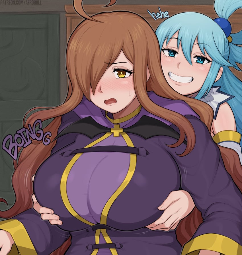 aqua and wiz (kono subarashii sekai ni shukufuku wo!) drawn by afrobull