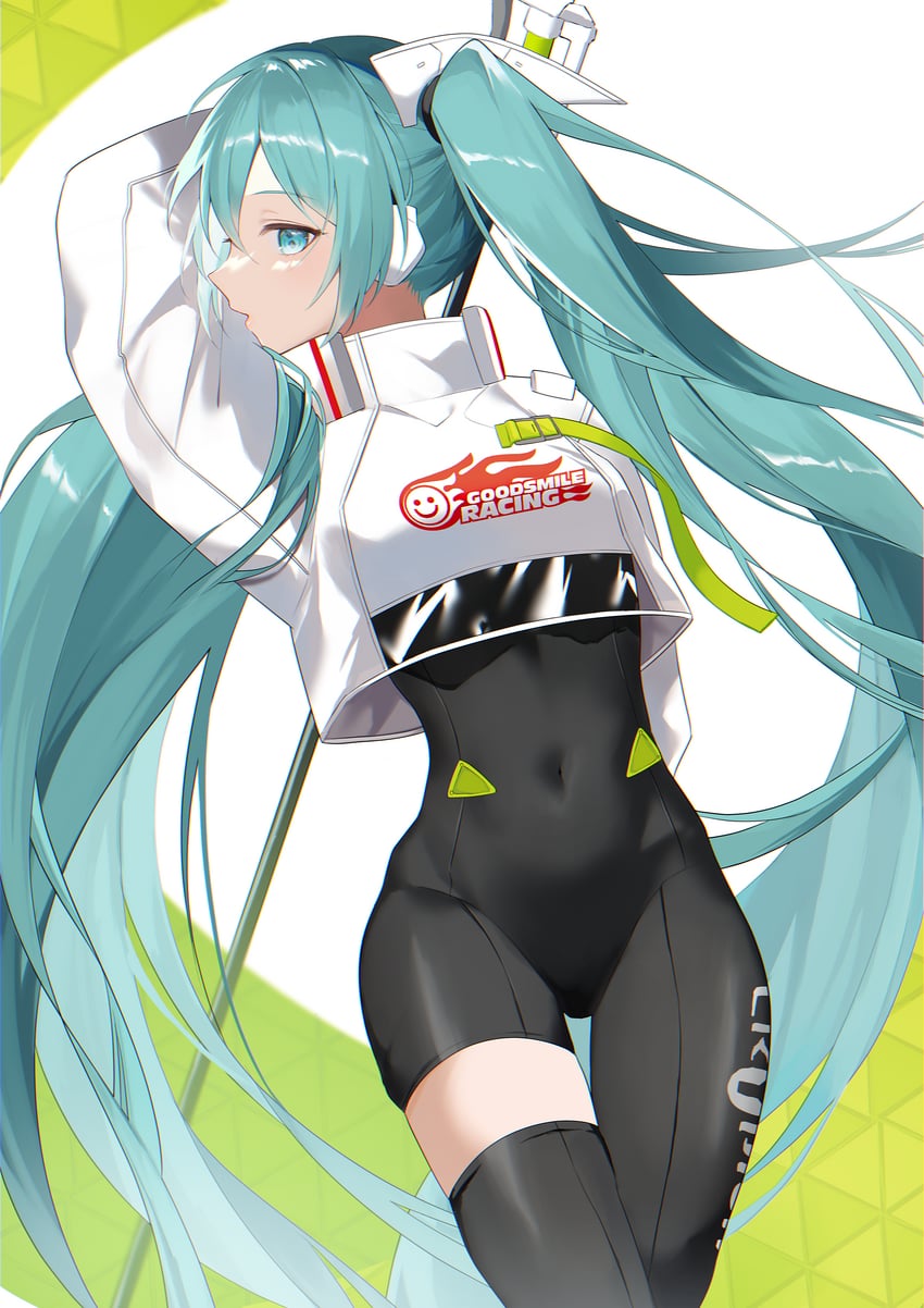 hatsune miku and racing miku (vocaloid and 1 more) drawn by niwa_(niwaniwa_1227)