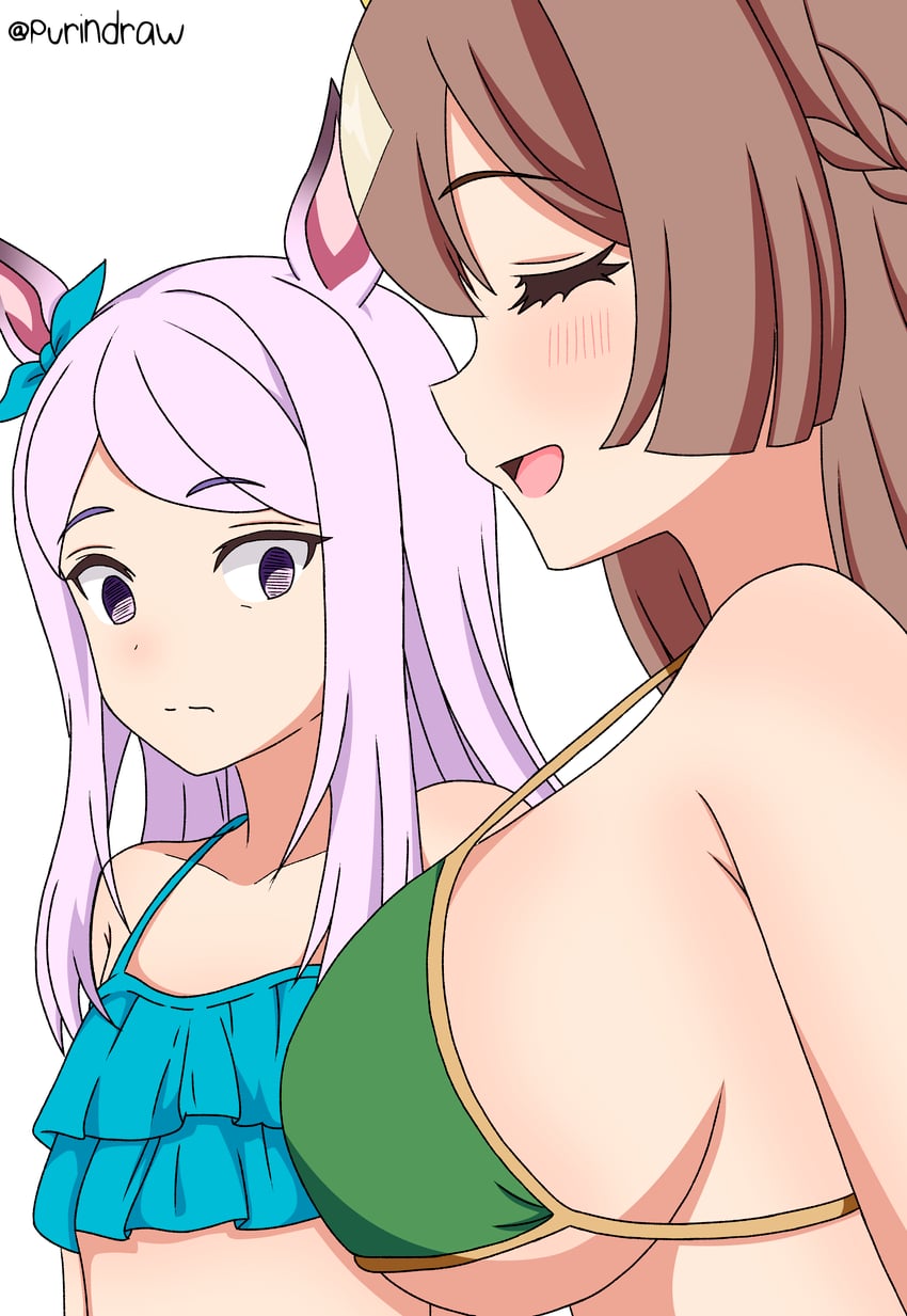 mejiro mcqueen and satono diamond (umamusume) drawn by purin_draw