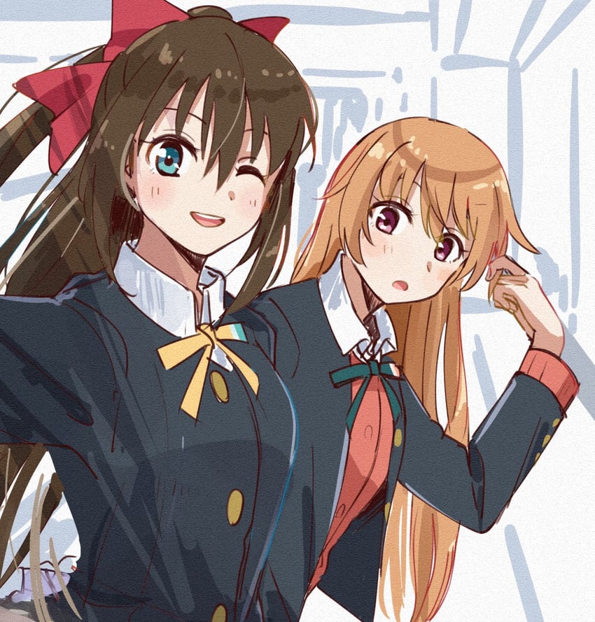 osaka shizuku and konoe kanata (love live! and 1 more) drawn by skt_(ryxxxxx)