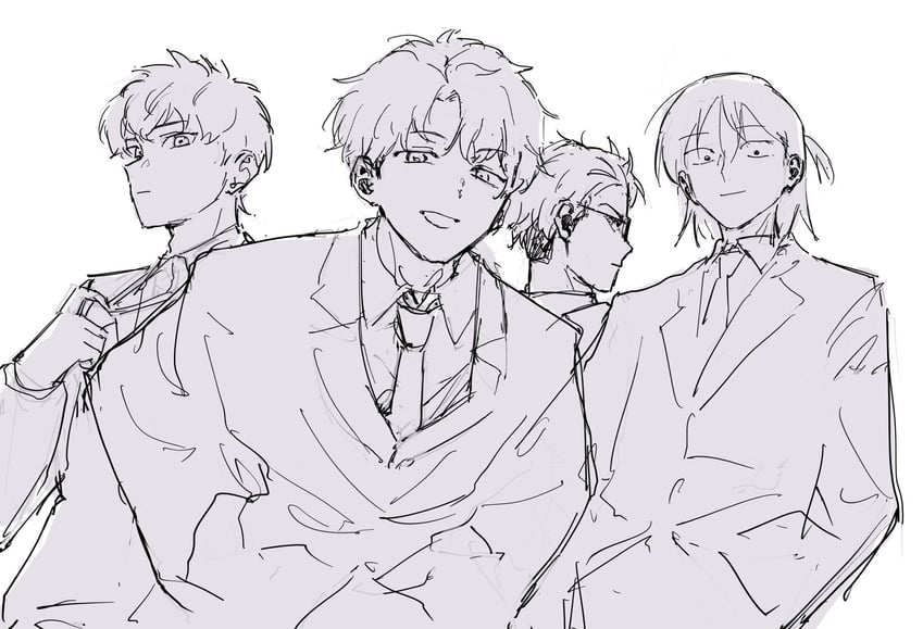 takami kouki, mizuo haruichi, taguchi ryuuya, and tohno gen (futsuu no keion-bu) drawn by matarasu_(aaaaaaaaj)