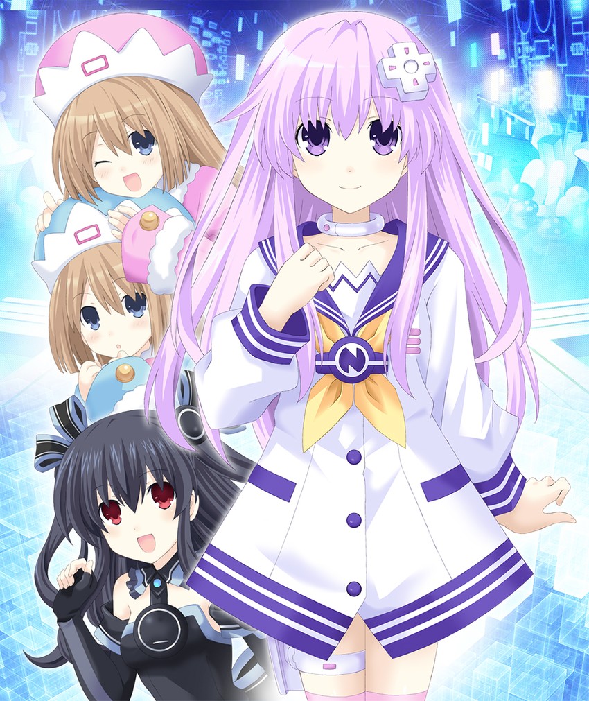 nepgear, uni, rom, and ram (neptune and 1 more) drawn by kagura_ittou