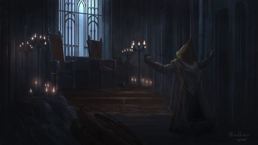 alfred and annalise queen of the vilebloods (bloodborne) drawn by tripdancer