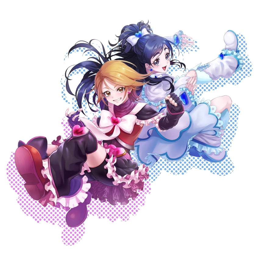 misumi nagisa, yukishiro honoka, cure black, and cure white (precure and 2 more) drawn by fig063606