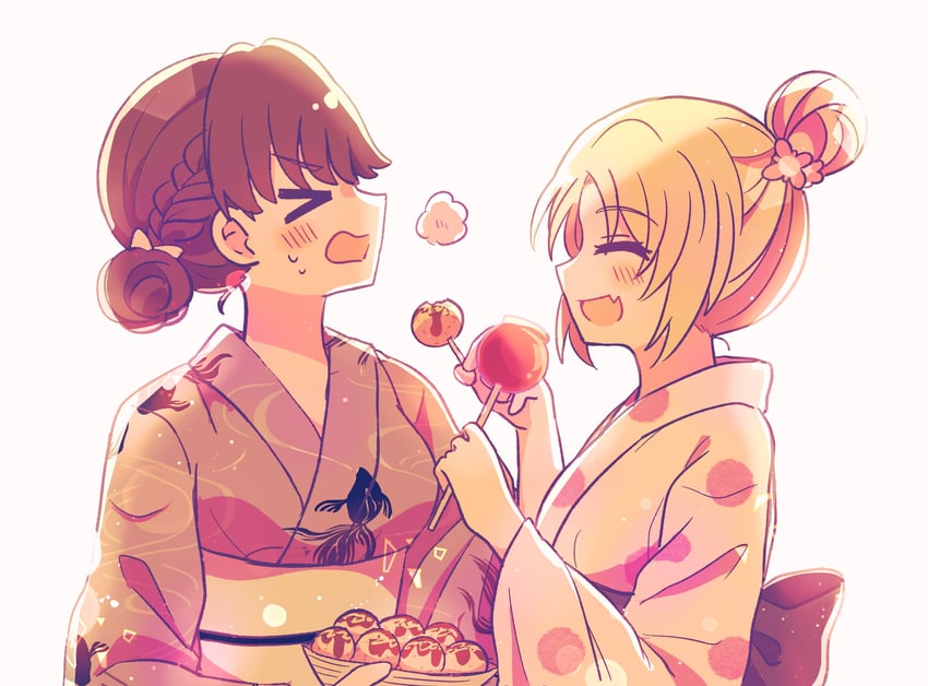 fujishima megumi and osawa rurino (love live! and 1 more) drawn by watage_modoki