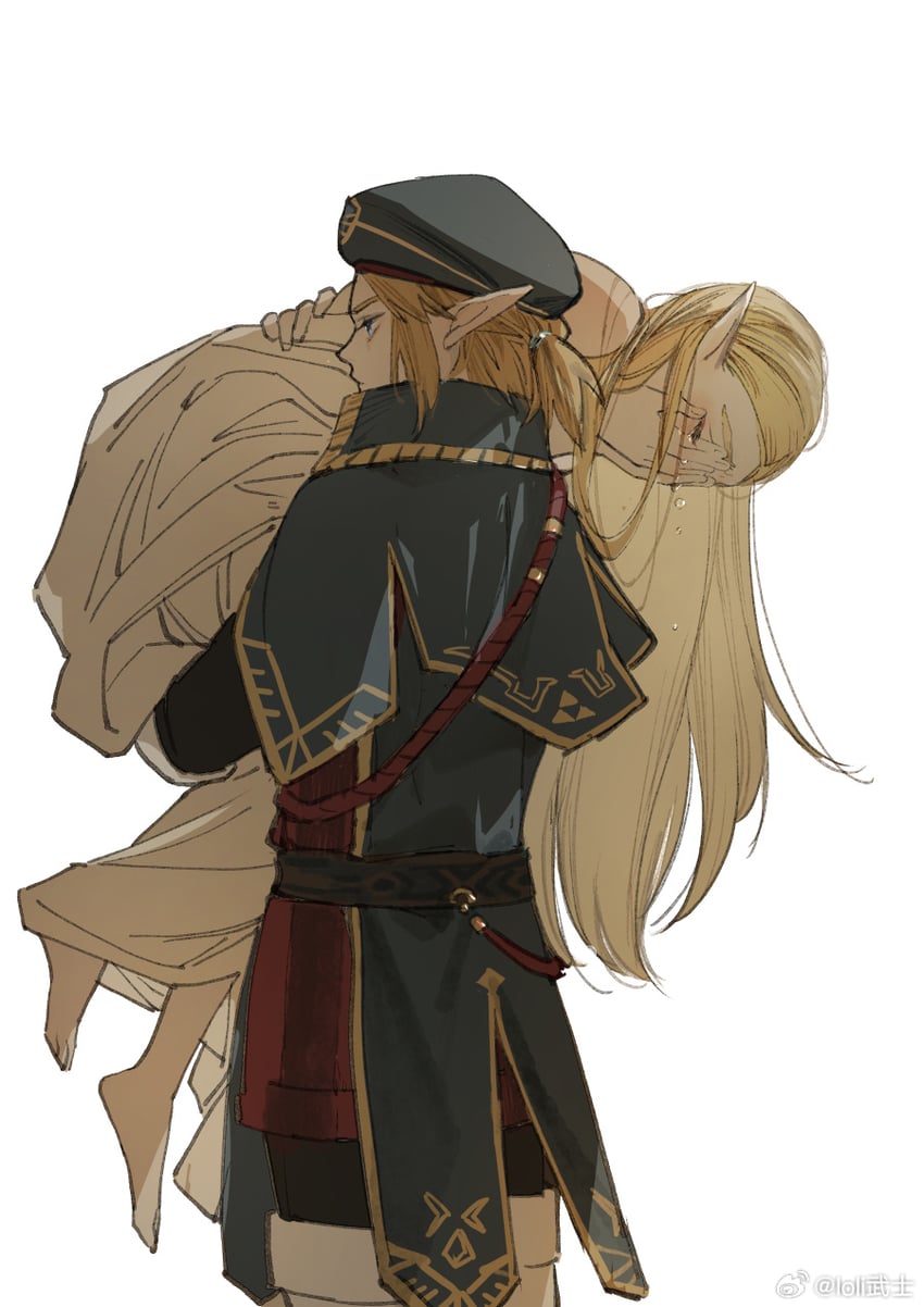 link and princess zelda (the legend of zelda and 1 more) drawn by loli_bushi