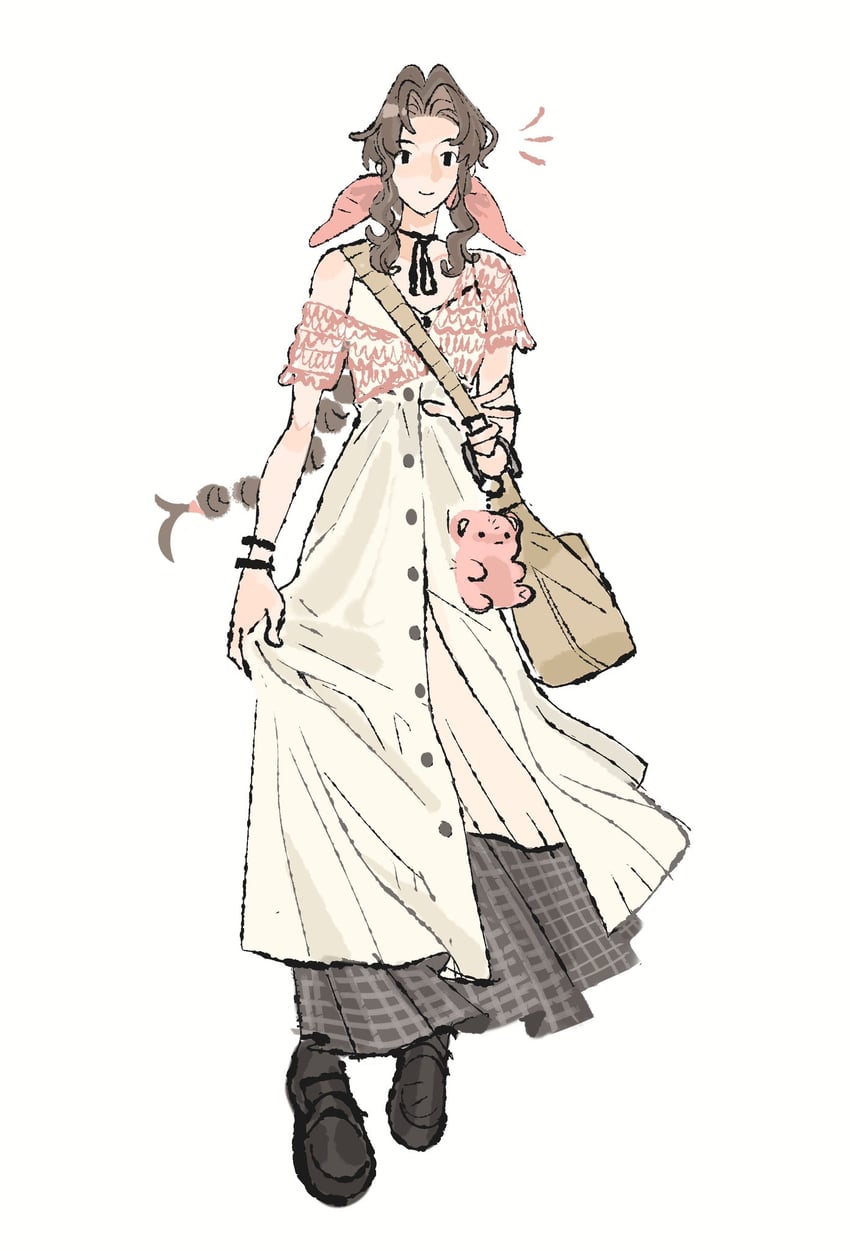aerith gainsborough (final fantasy and 1 more) drawn by jaysoysaucee