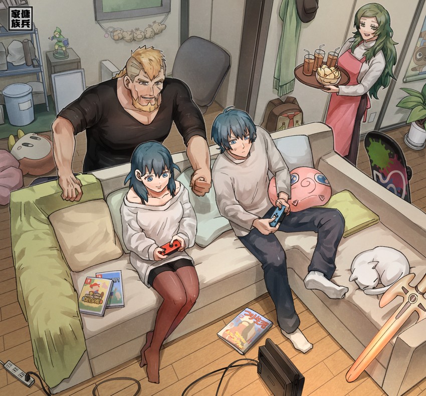 link, female byleth, male byleth, jigglypuff, waddle dee, and 4 more (pokemon and 10 more) drawn by korokoro_daigorou