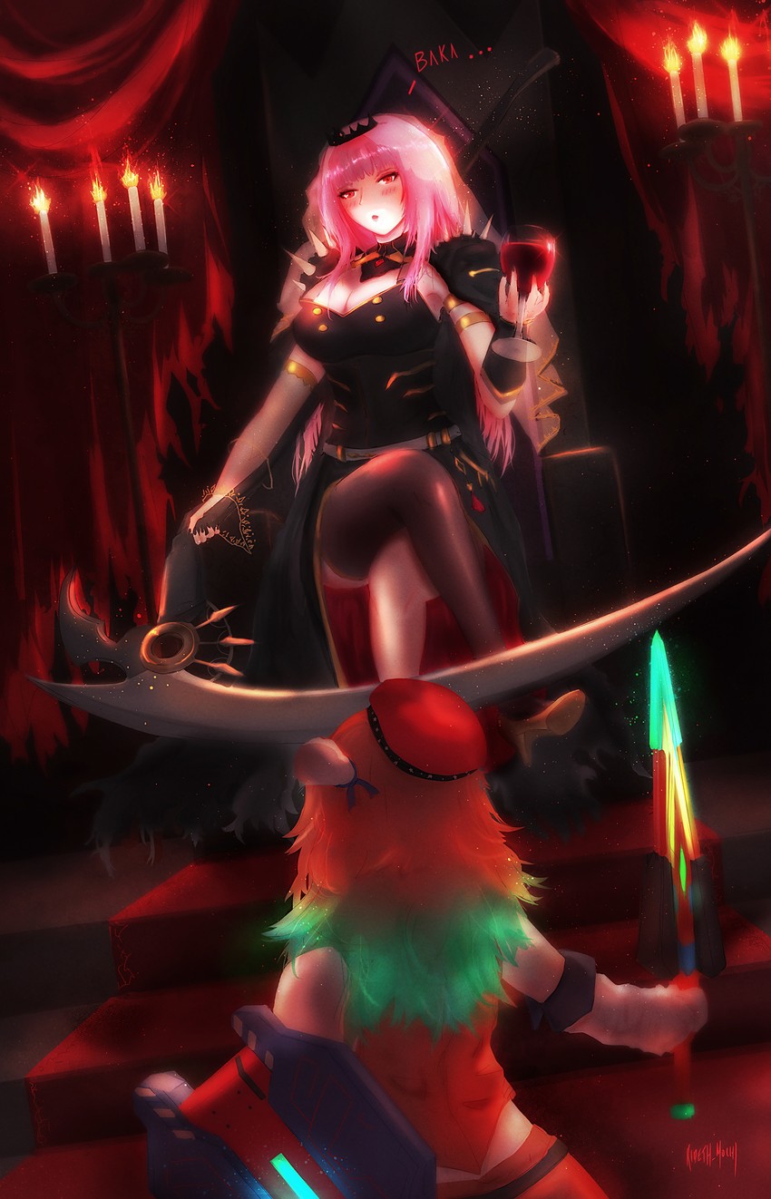 mori calliope and takanashi kiara (hololive and 3 more) drawn by rideth_mochi