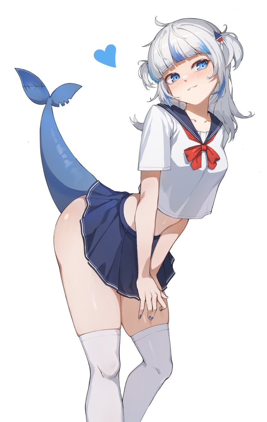 gawr gura (hololive and 1 more) drawn by iver_(reviolet)