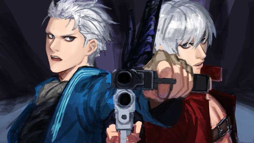 dante and vergil (devil may cry and 1 more) drawn by leone_0096