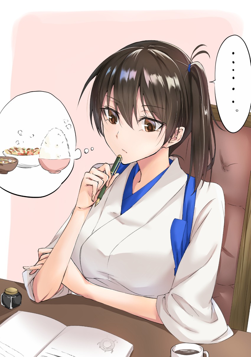 kaga and enemy lifebuoy (kantai collection) drawn by batacchi_(mashimashi_butter)