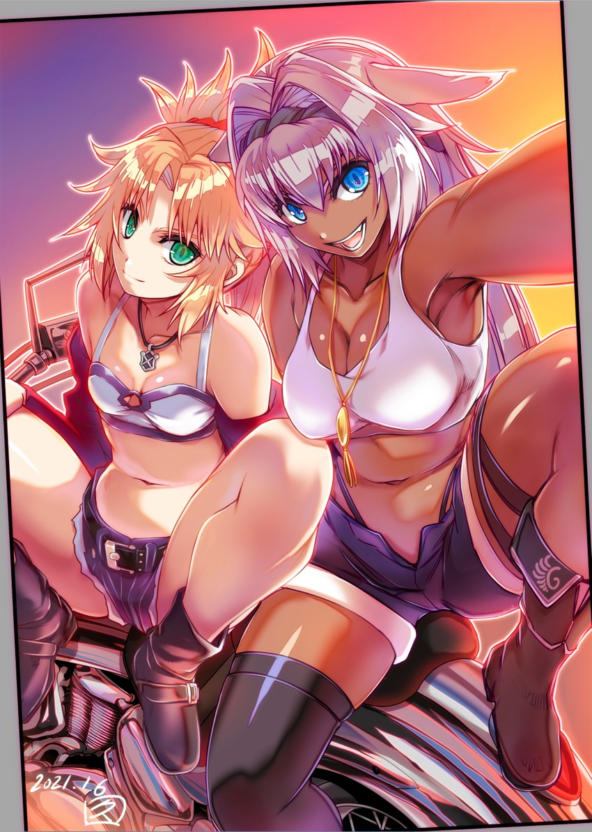 mordred and caenis (fate and 1 more) drawn by hisahiko