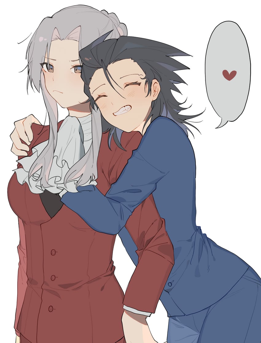 phoenix wright and miles edgeworth (ace attorney) drawn by koiryuuga