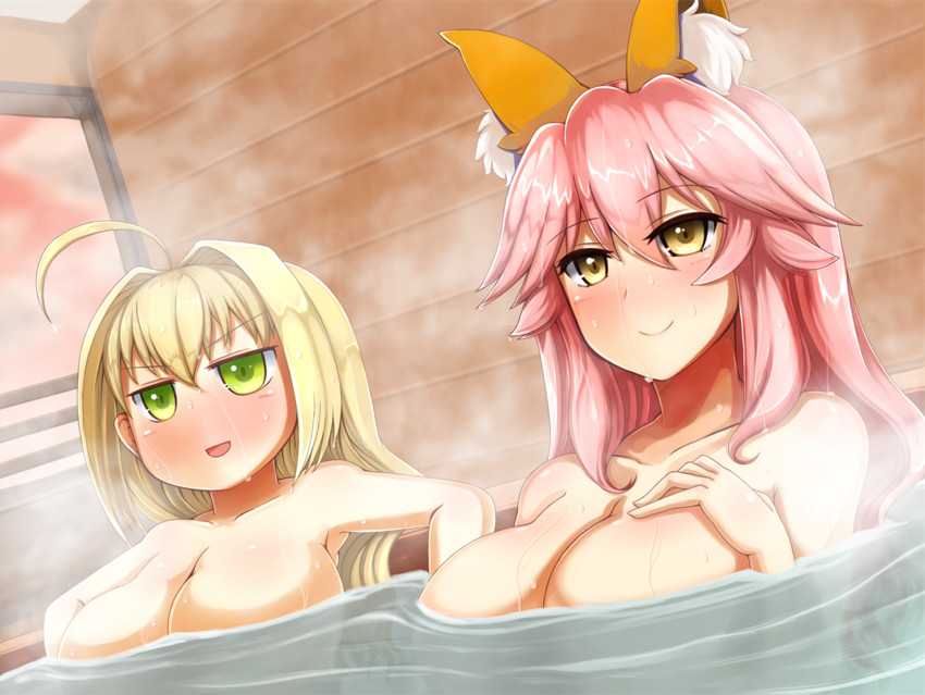 tamamo, nero claudius, and tamamo no mae (fate and 2 more) drawn by yoroi_kabuto