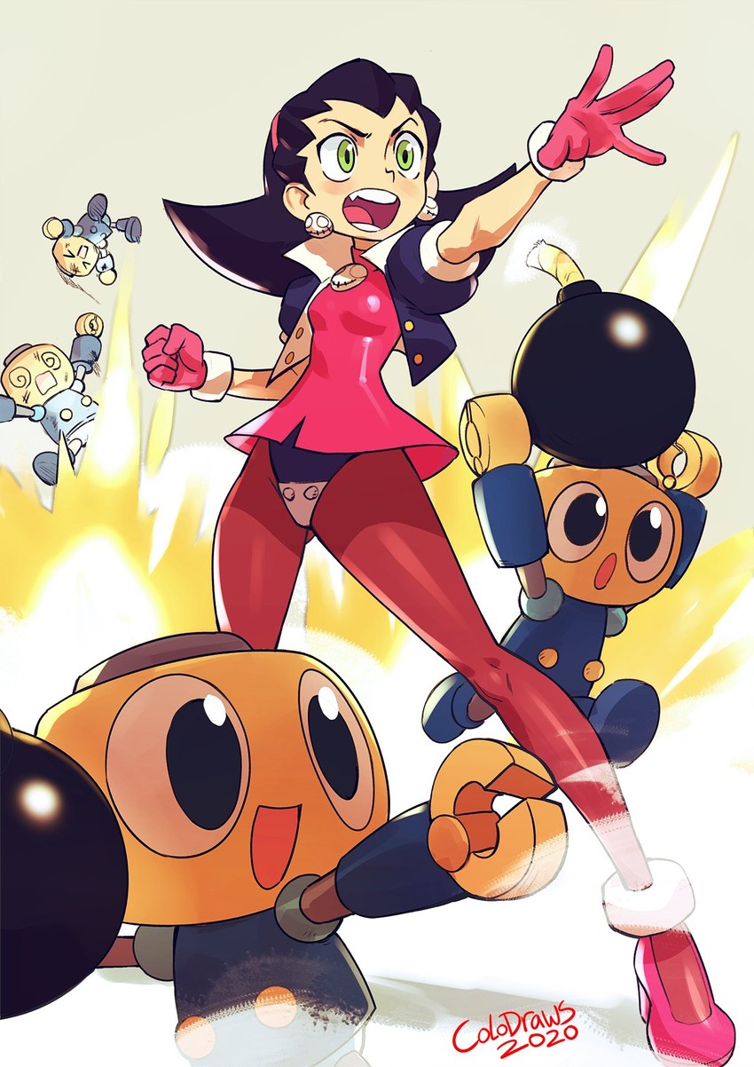tron bonne and servbot (mega man and 1 more) drawn by colo_(nagrolaz)