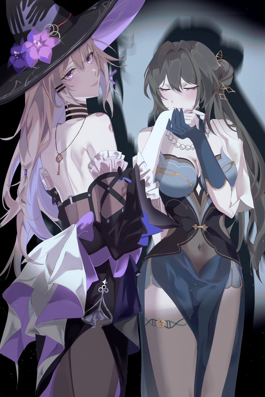 herta, the herta, and ruan mei (honkai and 1 more) drawn by arinyawa