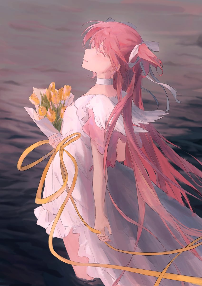 kaname madoka and ultimate madoka (mahou shoujo madoka magica) drawn by sukuuyu