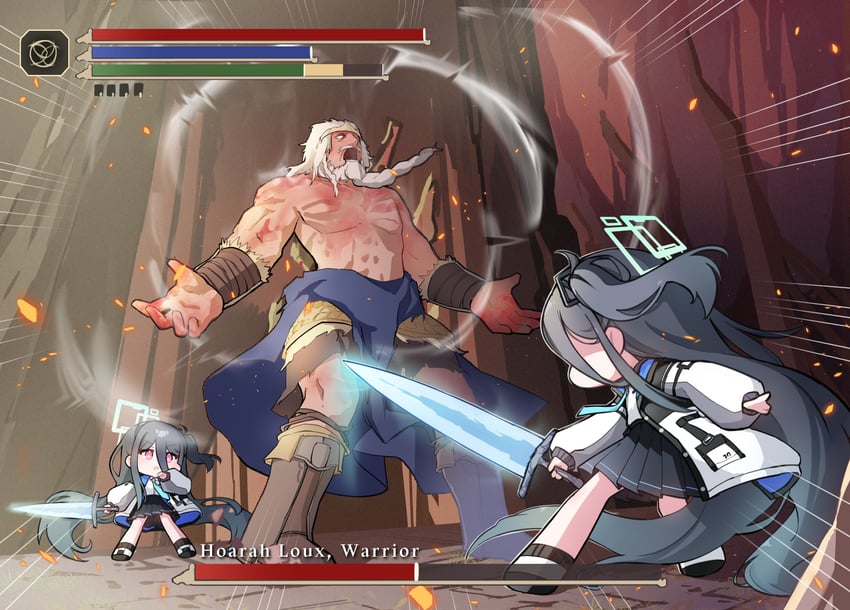 aris, kei, and hoarah loux (blue archive and 1 more) drawn by kurana_(atlas)