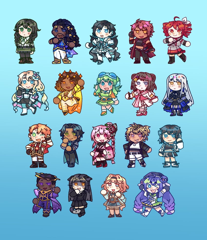 kasane teto, gumi, otomachi una, minato yukina, toyama kasumi, and 16 more (vocaloid and 4 more) drawn by hoshizora_lone