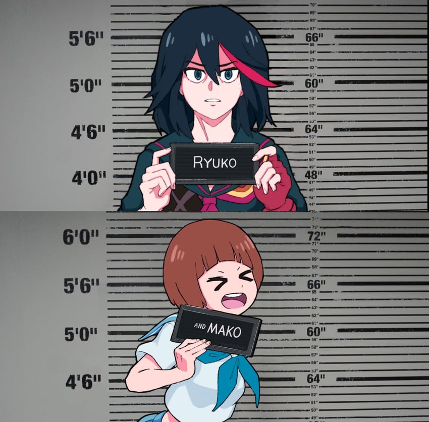 matoi ryuuko, senketsu, and mankanshoku mako (kill la kill and 1 more) drawn by erdraw