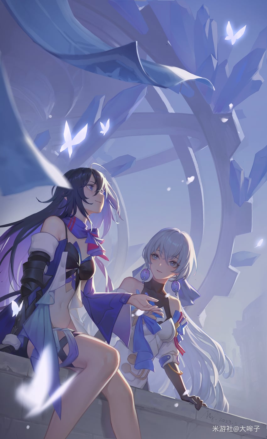 bronya rand and seele (honkai and 1 more) drawn by damouzi