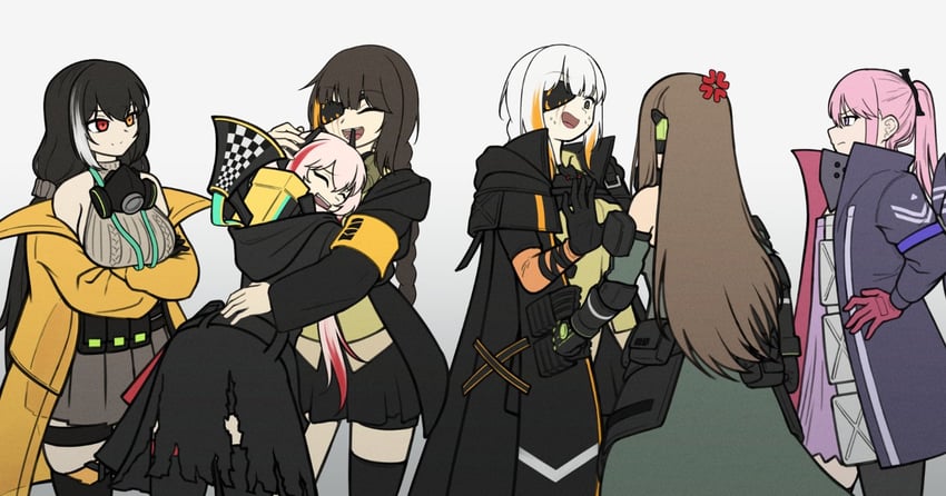 m4a1, m4 sopmod ii, st ar-15, ro635, m16a1, and 1 more (girls' frontline) drawn by missileer