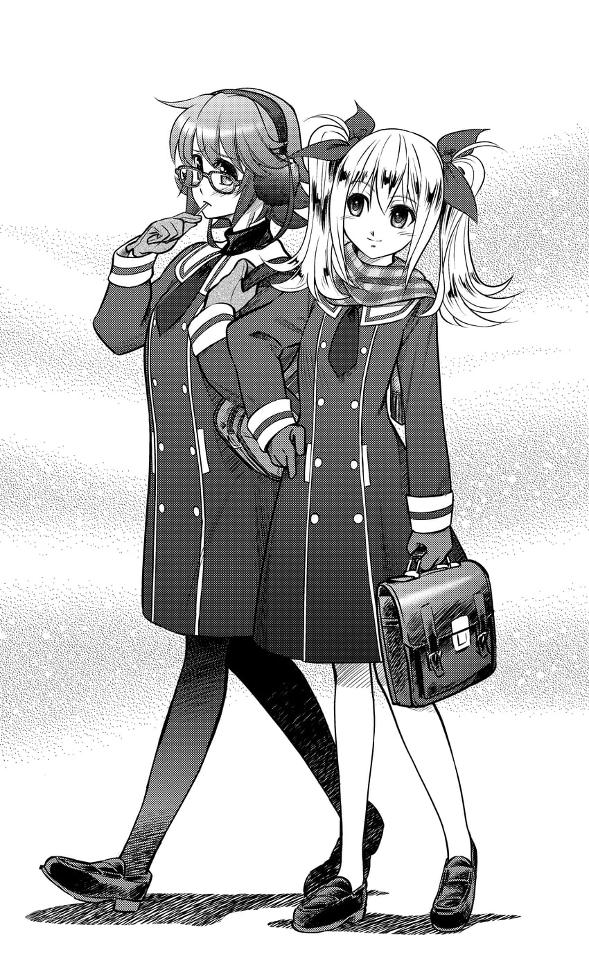 arimura hinae and kazuki hana (chaos;child) drawn by eibon