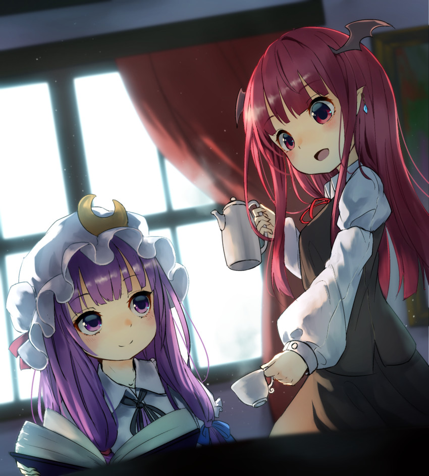 patchouli knowledge and koakuma (touhou) drawn by pyonsuke_(pyon2_mfg)