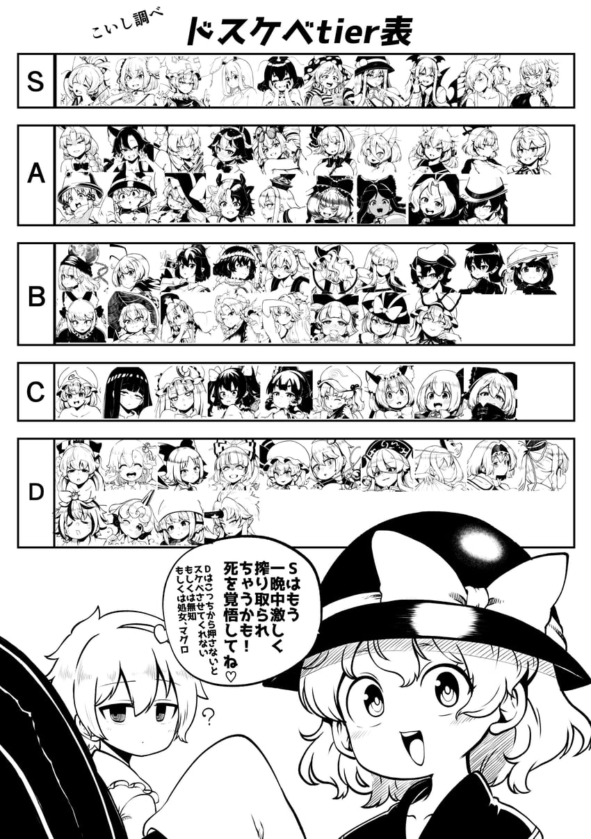 hakurei reimu, kirisame marisa, remilia scarlet, flandre scarlet, izayoi sakuya, and 66 more (touhou) drawn by himajin_noizu