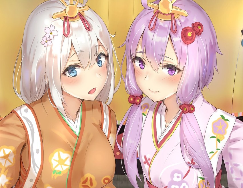 yuzuki yukari and kizuna akari (vocaloid and 1 more) drawn by reinama