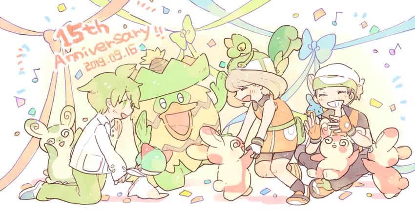 may, brendan, mudkip, ralts, treecko, and 3 more (pokemon and 2 more) drawn by katiko