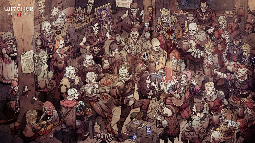 ciri, geralt of rivia, yennefer of vengerberg, triss merigold, shani, and 19 more (the witcher and 2 more) drawn by isist